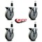 Service Caster 6'' Gray Poly Swivel 1-3/8'' Expanding Stem Caster Set with Brake, 4PK SCC-EX20S614-PPUB-PLB-138-4 - alternate 4